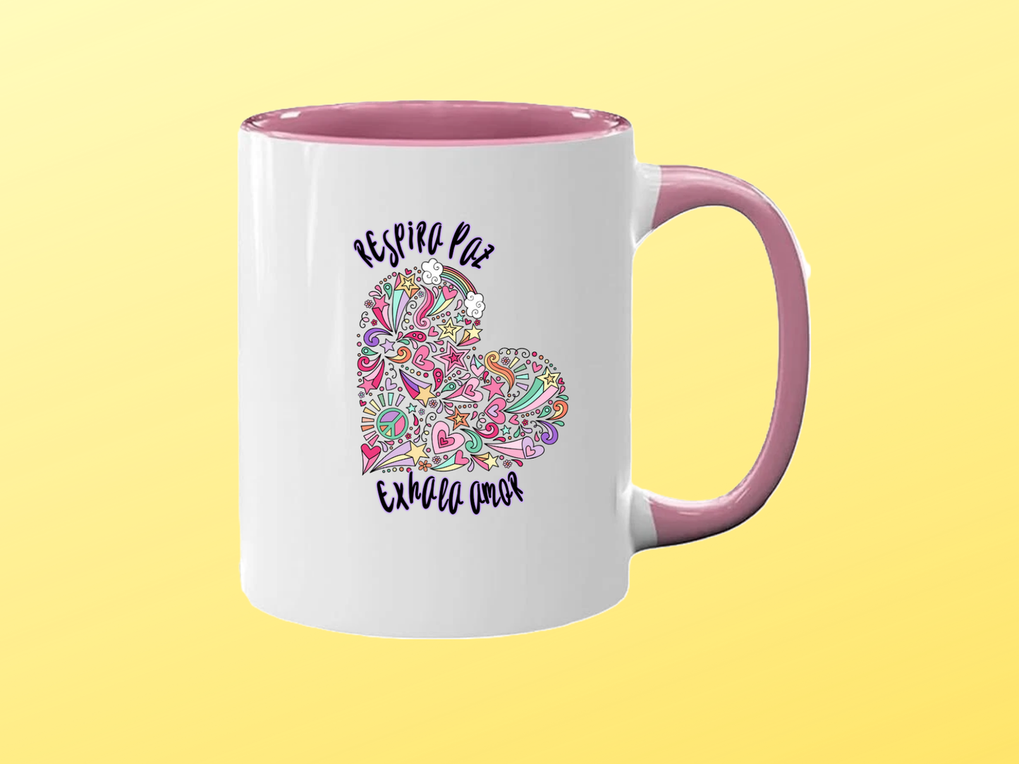 Respira paz exhala amor - Taza